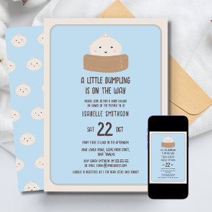 Invitation Petit Paquet Sur Le Chemin Bleu Baby Shower