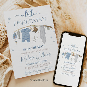 Invitation Petit Pêcheur Moulinet Baby Shower