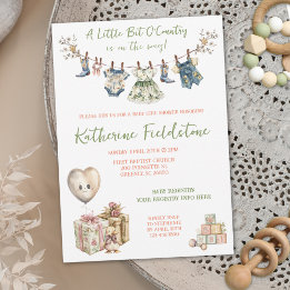 Invitation Petit Peu De Vêtements De Pays Ligne Bébé Fille Do