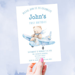 Invitation Petit pilote mignon de Teddy Bear