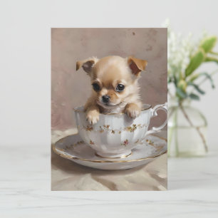 Invitation Petit plaisir : Chihuahua chiuppy dans un Teacup,