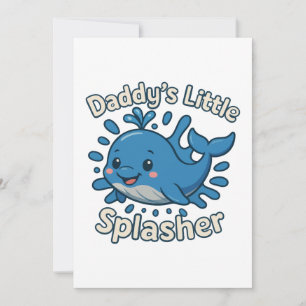 Invitation Petit plongeur de papa Baleine bébé mignonne
