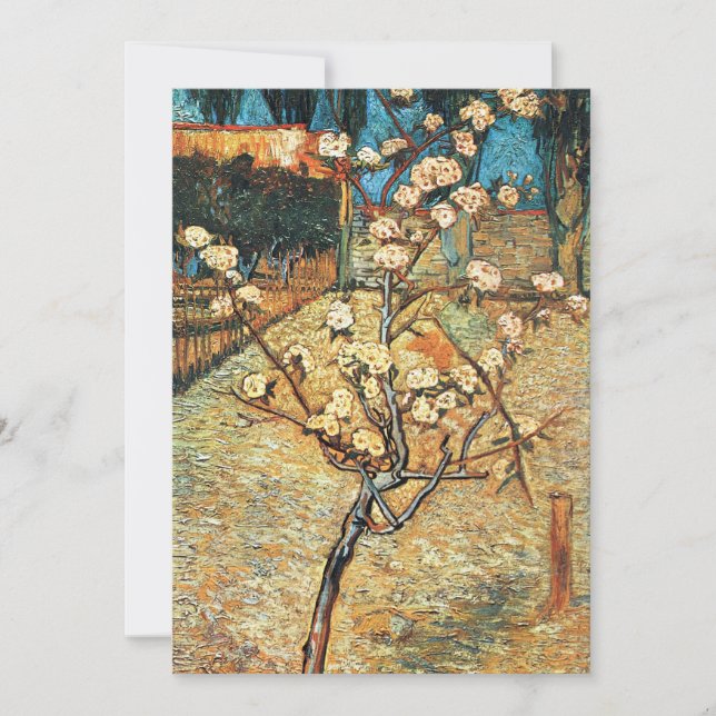 Invitation Petit poirier en fleurs par Vincent van Gogh (Devant)