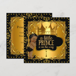 Invitation Petit Prince Bébé Fête de Naissance Couronne en Pa