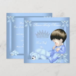 Invitation Petit Prince Cadeau de Naissance Garçon Ours en Pe