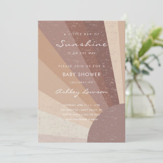 Invitation Petit Rayon De Soleil Baby shower Boho Moderne