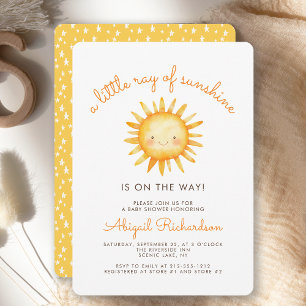 Invitation Petit Rayon de Soleil Charmante Fête de Naissance