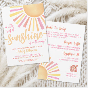Invitation Petit Rayon De Soleil Tout En Un Baby Shower