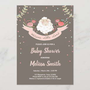 Invitation Petit ressort de rose d'invitation de baby shower