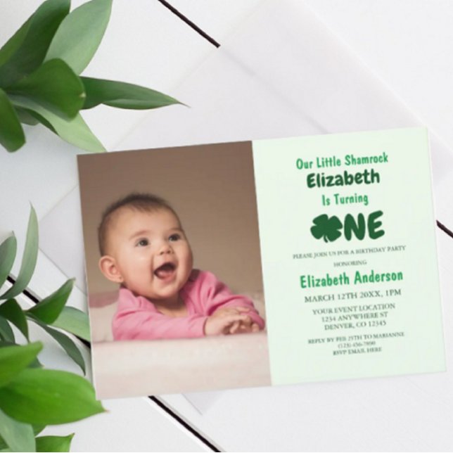 Invitation Petit Shamrock 1er anniversaire (Créateur téléchargé)