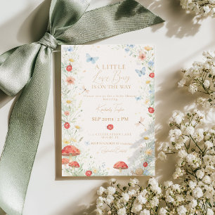 Invitation Petit Shower de Bébé Fille Puceron d'Amour