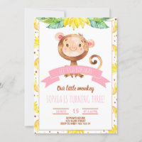 Petit Singe Rose Bébé Fille Anniversaire