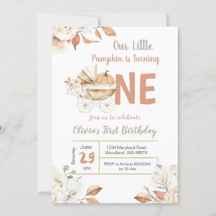 Invitation Petit Transport Citrouille Chute À L'Anniversaire