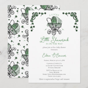 Invitation Petit Trèfle Chanceux Baby Shower Saint-Patrick