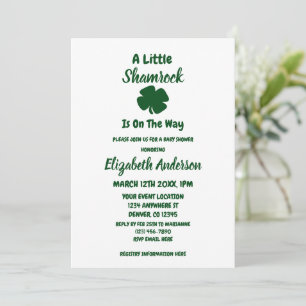 Invitation Petit Trèfle Fête de la Saint-Patrick Baby Shower