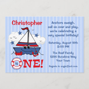 Invitation Petit voilier 1er anniversaire