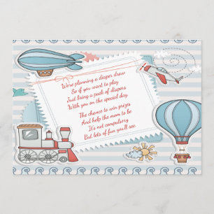 Invitation Petit Voyage Thème Baby Boy Douche Dépouille Raffl