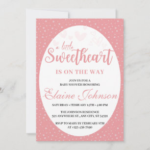 Invitation Petite amoureuse rose Valentine Baby shower fille