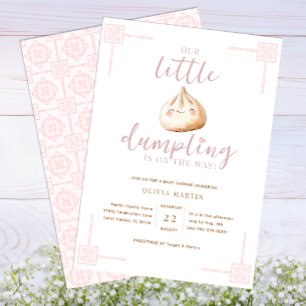 Invitation Petite Baby shower fille en aquarelle rose