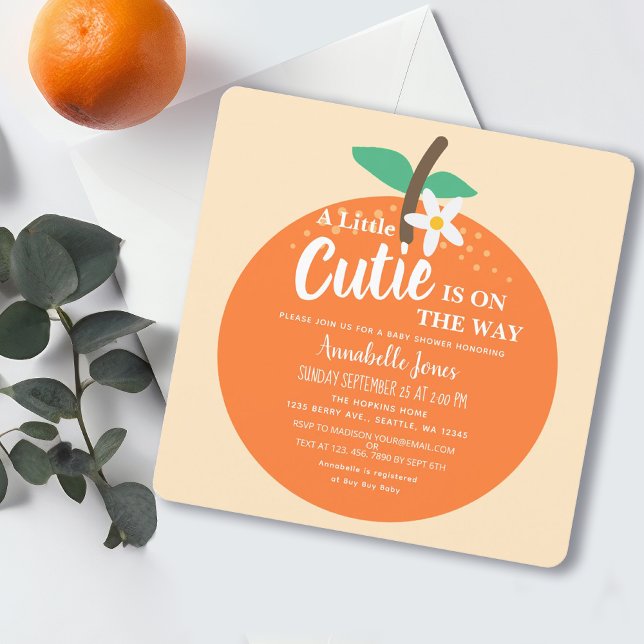 Invitation Petite Baby shower Orange (Créateur téléchargé)