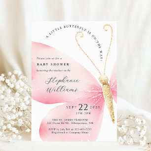 Invitation Petite Baby shower papillon