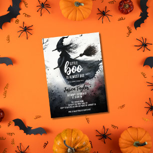 Invitation Petite Boo est presque due Balai de sorcière Aquar