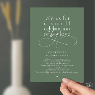 Invitation Petite Célébration de Grand Amour, Minimalisme Élé
