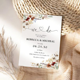 Invitation Petite cérémonie de Mariage Fleur sauvage Invitati