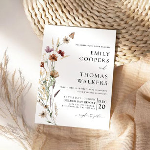 Invitation Petite cérémonie de Mariage Fleur sauvage Invitati