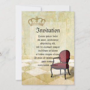 Invitation Petite chaise royale avec couronne