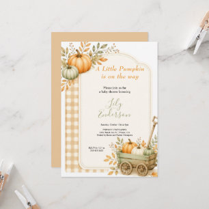Invitation petite citrouille aquarelle orange bébé Fête