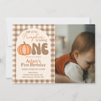 Invitation Petite Citrouille Automne Première 1ère Anniversai