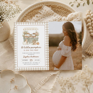 Invitation Petite citrouille bébé automne Photo