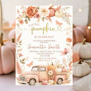 Invitation Petite citrouille en route Baby Shower Bohème Flor