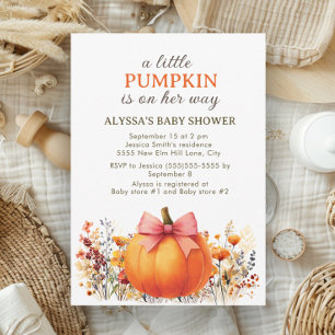 Invitation Petite citrouille en route Baby Shower d'automne