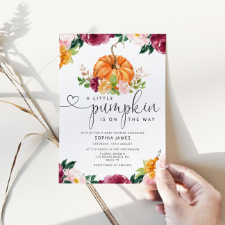 Invitation Petite citrouille est en route baby shower