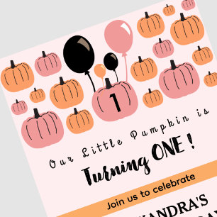 Invitation Petite Citrouille Premier Anniversaire Halloween 1