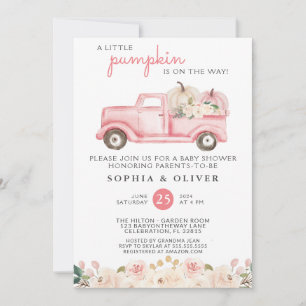 Invitation Petite Citrouille Rose Couples Baby Shower
