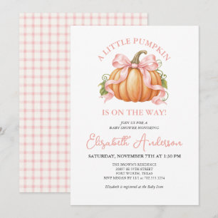 Invitation Petite citrouille sur le chemin de la baby shower