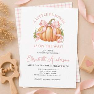 Invitation Petite citrouille sur le chemin de la baby shower 