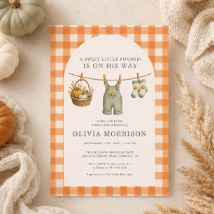 Invitation Petite citrouille tenue de ligne de vêtements garç