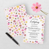 Petite Coccinelle Fille Rose Baby Shower