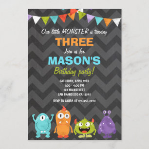 Invitation Petite craie d'invitation de fête d'anniversaire