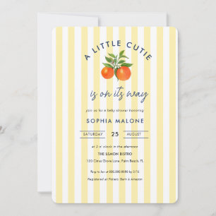 Invitation Petite cravate sur son chemin Baby shower Citrus