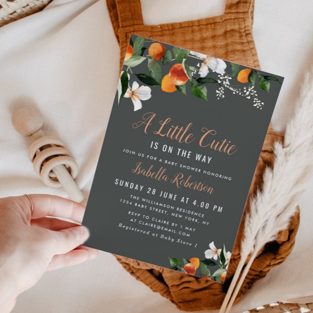 Invitation PETITE CUTIE | baby shower d'oranges d'agrumes pei (Créateur téléchargé)