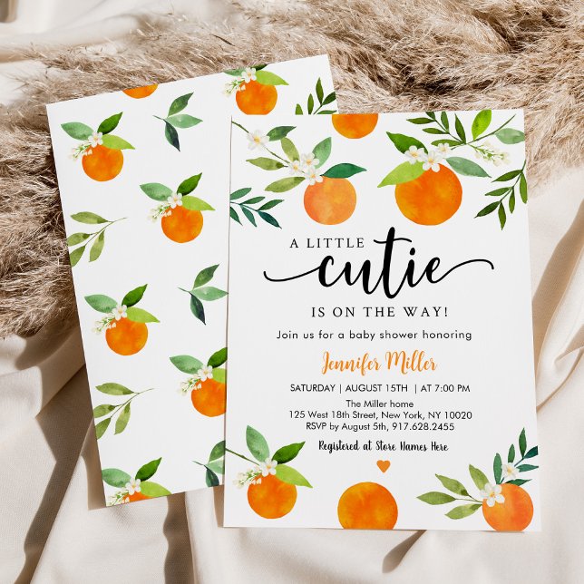 Invitation Petite Cutie Baby shower Floral (Créateur téléchargé)