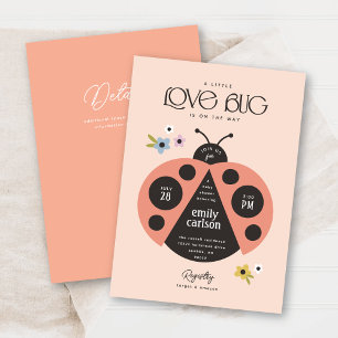 Invitation Petite Dame Log Boho Baby shower rose