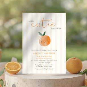 Invitation Petite Douce Orange Fête de Naissance Citronnée