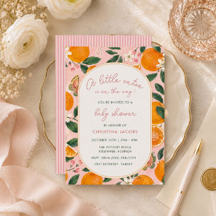 Invitation Petite Douceur Fleur de Tangerine Baby Shower 