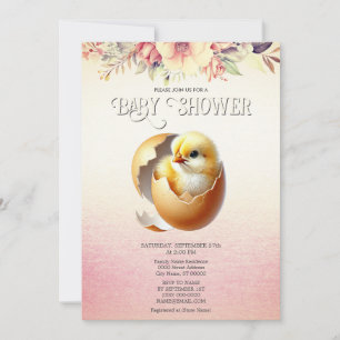 Invitation Petite éclosion de poussins bientôt Baby shower In
